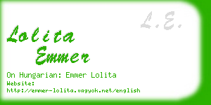 lolita emmer business card